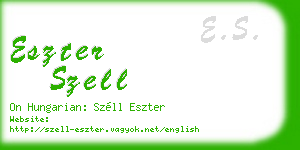 eszter szell business card